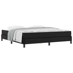 Vidaxl Konstrukcija postelje z vzmetnico Črna 180 x 200 cm blago