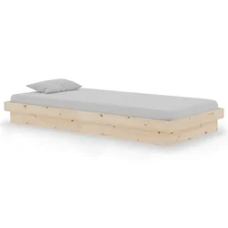 Vidaxl Posteljni okvir iz trdnega lesa 90x190 cm