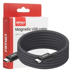 slomart AMiO USB-C magnetni kabel USB-C - USB-C 60W 100cm