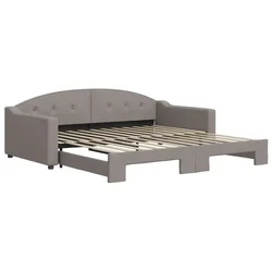 Vidaxl Izvlečna dnevna postelja taupe 100x200 cm blago