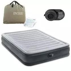 INTEX Vazdušni krevet Full Comfort-plush, Svetlosivi