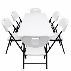 ePRO sklopivi baštenski SET sto 180cm + 6 stolica, metal-plastika