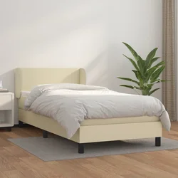 Krevet s oprugama i madracem krem 80 x 200 cm od umjetne kože