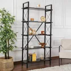 Hanah Home Polica za knjige Elysian, 90x180x33.5 cm, Crna