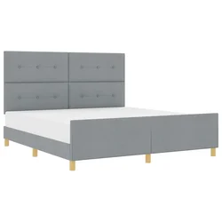Vidaxl Konstrukcija postelje Svetlo siva 180 x 200 cm blago