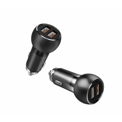 LDNIO C503Q Quick Charge dual auto punjač sa iPhone kablom crni