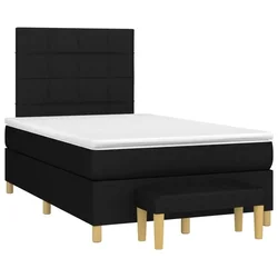 Vidaxl Box spring postelja z vzmetnico črna 120x190 cm blago