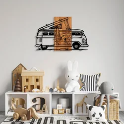 Wallity Zidna dekoracija Caravan Holiday - 379, 58x90 cm, Crna