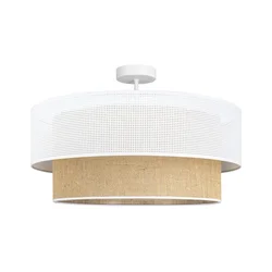 Plafonski luster BORHO 1xE27/60W/230V prečnik 50 cm bela/juta