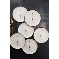 Hermia Set dezertnih tanjira, 6 komada, Beli