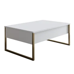 Hanah Home Luxe Sto za dnevnu sobu, Belo-Zlatna