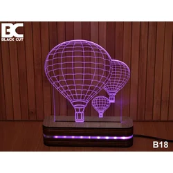 Black Cut 3D Lampa jednobojna - Cepelin ( B18 )