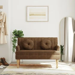 Klupa s naslonom smeđa 113x64,5x75,5 cm umjetna brušena koža