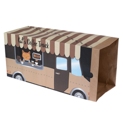 TIAKI tunel iz papirja Coffee Truck za mačke - D 60 x Š 22 x V 27 cm