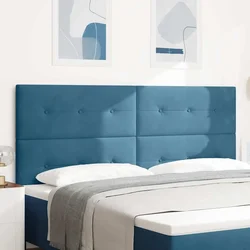 vidaXL vidaXL Vzglavje Gumb Tufted Temno Modro 200 cm Žamet, (22052667)