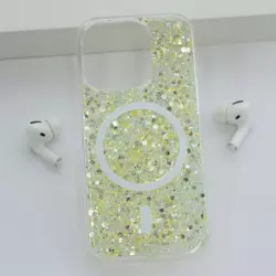 Maska Shine Shimmer Mag Case za iPhone 14 Pro Max zuta