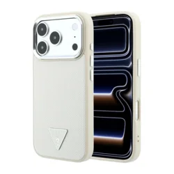 Maska Guess Grained Triangle Logo MagSafe za iPhone 17 Pro Max/ 18 Pro Max bez