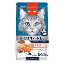 Wanpy Suva hrana za mačke Grain Free, Losos, 1,5kg