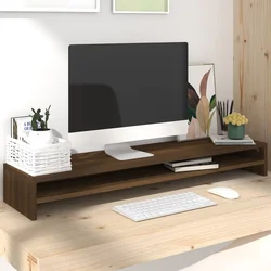 Stalak za monitor boja smeđeg hrasta 100 x 24 x 13 cm drveni
