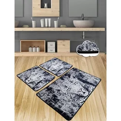 Lessentiel Maison Kupatilski otirač Tiger, 3 komada, Crno-sivi