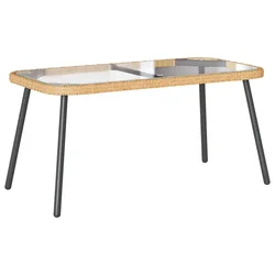 Vidaxl Klubska miza Rjava in črna 90 x 45 x 43 cm poli ratan