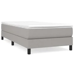 Vidaxl Box spring postelja z vzmetnico svetlo siva 90x190 cm blago