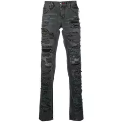 Philipp Plein - ripped skinny jeans - men - Grey