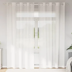 Voile zavjese s ušicama 2 kom bijele