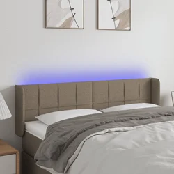 Vidaxl vidaXL LED vzglavje postelje, sivo-rjava, 147x16x78/88 cm, blago