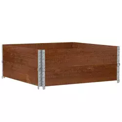 Okviri za palete 2 kom smeđi 100 x 100 cm od masivne borovine