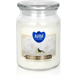 BISPOL Premium Line White Flowers dišeča sveča 500 g