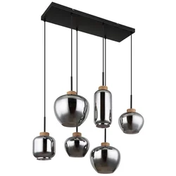 Globo 15549-6H - Viseći luster na sajli, mat, 6xE27/40W/230V, crna