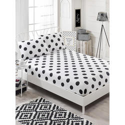 Lessentiel Maison Set čaršava za francuski krevet, 65% pamuk, 35% poliester, Crno-beli, 160 x 200 cm