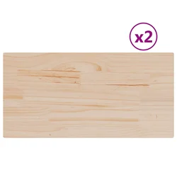 Stolne ploče 2 kom 90x45x2,5 cm od masivne borovine pravokutne