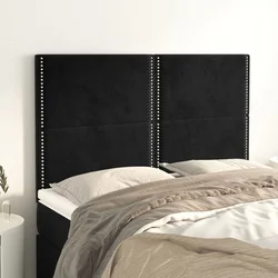 Uzglavlje Crno 144x5x118/128 cm Baršunasto