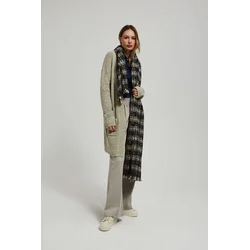 Marisse Black Checkered Scarf With Metallic Thread