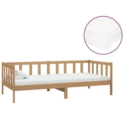 Dnevni ležaj s madracem 90x200 cm boja meda od masivne borovine