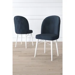 Hanah Home set trpezarijskih stolica Bika 6 kom, antracit tkanina Babyface, bele drvene noge