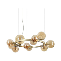 Ideal Lux - LED luster na sajli PERLAGE 11xG9/3W/230V prečnik 73 cm zlatna/dimna