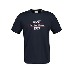 GANT Majica rdeča / črna / bela