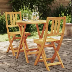 Bistro set 3 pcs Prirodna nafta Čvrsto drvo akacije