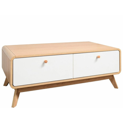 Danish Style Kavna mizica Caitlin, 100 cm, naravna/bela