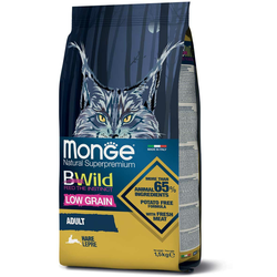 MONGE Suva hrana za mačke sa ukusom zečetine BWild Low Grain Adult 1.5 kg