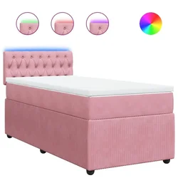 Vidaxl Box spring postelja z vzmetnico roza 80x200 cm žamet