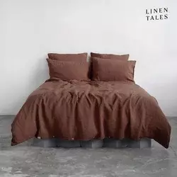 Temno rjava enojna lanena posteljnina 140x200 cm Chocolate – Linen Tales