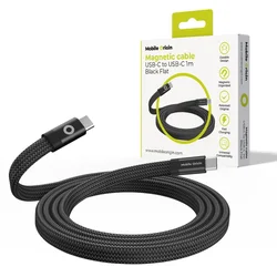 Mobile-origin Magnetic Flat Patented Original Cable USB-C to USB-C 1m, black