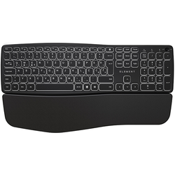 Tipkovnica ELEMENT ERGO S brezžična + Bluetooth/osvetljena/nizkoprofilna/ponovno polnljiva (črna)