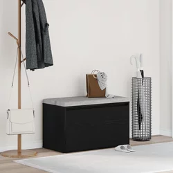 Klupa za hodnik Crni hrast 80 x 40 x 45 cm Konstruirano drvo