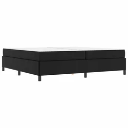Vidaxl Konstrukcija postelje z vzmetnico Črna 200 x 200 cm blago