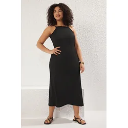 Trendyol Curve Ženska haljina Tbbss25Ah00006, Crna